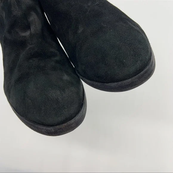 Aquatalia Black Suede Waterproof Farin Ankle Booties Boots Women Size 9 Italy - Picture 4 of 16